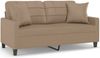 vidaXL 2-Sitzer-Sofa mit Zierkissen Cappuccino-Braun 140 cm Kunstleder 3200807 Bild 2