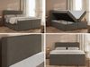 Boxspringbett mit Multipocket-Matratze und Topper, Doppelbett, Struktur dekostoff, Polsterbett mit Bettkästen - JAGUAR - 140 x 200 cm - Braun Struktur - H4 Bild 2