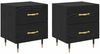 vidaXL Nachttisch 2 pcs Schwarz Eichen-Optik 40 x 35 x 47,5 cm 881982 Bild 2