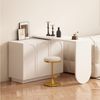 Flieks Kommode mit 360° drehbar Tisch weiß (B110-170/T40/H75cm, 1 St, mit verstellbarer Ablage), Schminktisch Eckschreibtisch Sideboard mit Stauraum, Breite 110/170 cm Bild 5