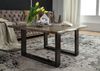 Couchtisch Sheesham 80x80x45 smoked oak lackiert Plattenstärke 2,5cm FREEFORM #0201 Bild 3