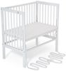 FabiMax Beistellbett Babybett Boxspring weiß lackiert, 90 x 55 cm Liegefläche, aus Buchenholz, Stufenlos höhenverstellbar 40-73 cm, Holz-Lattenrost Bild 5
