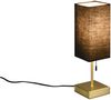 Tischleuchte OLE Messing & Stoffschirm Schwarz USB-Ladestationen, Höhe 35cm Bild 2