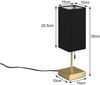 Tischleuchte OLE Messing & Stoffschirm Schwarz USB-Ladestationen, Höhe 35cm Bild 4