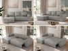Ecksofa mit Schlaffunktion, Bettkasten und losen Kissen für das Wohnzimmer - TRENTINO - Hellgrau Velvet - links Bild 2