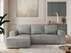 Ecksofa mit Schlaffunktion, Bettkasten und losen Kissen für das Wohnzimmer - TRENTINO - Hellgrau Velvet - links Bild 3
