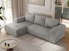 Ecksofa mit Schlaffunktion, Bettkasten und losen Kissen für das Wohnzimmer - TRENTINO - Hellgrau Velvet - links Bild 4