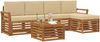 vidaXL Outdoor-Sofagarnitur mit Kissen 6 pcs Natur und Beige 3374693 Bild 3