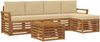 vidaXL Outdoor-Sofagarnitur mit Kissen 6 pcs Natur und Beige 3374693 Bild 2