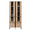 Vitrine Highboard, Schrank mit Fächern, Kufenfüße, Eiche, Natur Bild 5