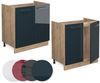 Spülenunterschrank Fame-Line Dunkelblau Hochglanz 80 cm ohne Arbeitsplatte Vicco Bild 5