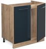 Spülenunterschrank Fame-Line Dunkelblau Hochglanz 80 cm ohne Arbeitsplatte Vicco Bild 4