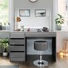 Schminktisch Sherry Grau 120 cm mit LED-Spiegel und Hocker Vicco Bild 5