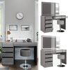 Schminktisch Sherry Grau 120 cm mit LED-Spiegel und Hocker Vicco Bild 2