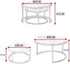 Runder Marmor Couchtisch Set Gold Weiß Modern 80 x 80 cm & 60 x 60 cm Bild 3