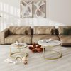 Runder Marmor Couchtisch Set Gold Weiß Modern 80 x 80 cm & 60 x 60 cm Bild 5