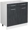 Küchenfront R-Line Schwarz Beton 79.2 x 70.8 cm Möbelfront für den Schubladenunterschrank Vicco Bild 5