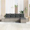 vidaXL Garten-Sofa-Set mit Kissen 5 pcs Hellgrau Poly-Rattan 3355691 Bild 3