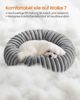 FEANDREA Hundebett, Katzenbett, Donut Kissen, waschbar, weiche Polsterung, rutschfest, grau Bild 3