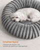 FEANDREA Hundebett, Katzenbett, Donut Kissen, waschbar, weiche Polsterung, rutschfest, grau Bild 4