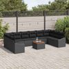 vidaXL Gartensofa-set mit Speicher 11 pcs Schwarz Poly-Rattan 3356553 Bild 3