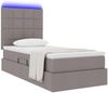 vidaXL LED-Speicherbett mit Matratze Taupe 90 x 190 cm Stoff 3372387 Bild 3
