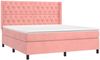 vidaXL Boxspringbett mit Matratze Rosa 160x200 cm Samt 3132872 Bild 3
