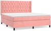 vidaXL Boxspringbett mit Matratze Rosa 160x200 cm Samt 3132872 Bild 2