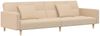 vidaXL Schlafsofa 2-Sitzer mit 2 Kissen Creme Stoff 375802 Bild 2