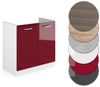Spülenunterschrank R-Line Rot Hochglanz 80 cm , AP Eiche Vicco Bild 5