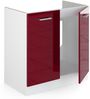 Spülenunterschrank R-Line Rot Hochglanz 80 cm , AP Eiche Vicco Bild 4