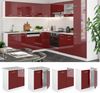 Spülenunterschrank R-Line Rot Hochglanz 80 cm , AP Eiche Vicco Bild 2