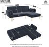 Merax Modernes Klappsofa, L-förmiges Sofa, Schlafsofa mit Zusatzecke, Ecksofa mit Schlaffunktion, Schwarz Bild 4