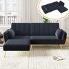 Merax Modernes Klappsofa, L-förmiges Sofa, Schlafsofa mit Zusatzecke, Ecksofa mit Schlaffunktion, Schwarz Bild 3
