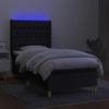 vidaXL Boxspringbett mit Matratze & LED Schwarz 100x200 cm Stoff 3139095 Bild 3