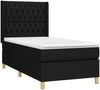 vidaXL Boxspringbett mit Matratze & LED Schwarz 100x200 cm Stoff 3139095 Bild 4