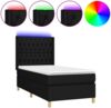 vidaXL Boxspringbett mit Matratze & LED Schwarz 100x200 cm Stoff 3139095 Bild 2