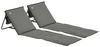 Outsunny Gartenliege Strandmatratze mit Tragegurt, Magazin Tasche, Faltbare Strandliege, 2 St, Strandmatte, Stahl, Oxford, 142 x 51 x 40 cm, Grau Bild 2