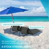 Outsunny Gartenliege Strandmatratze mit Tragegurt, Magazin Tasche, Faltbare Strandliege, 2 St, Strandmatte, Stahl, Oxford, 142 x 51 x 40 cm, Grau Bild 4