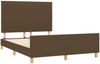 Doppelbett, Polsterbett mit Kopfteil Stoff Dunkelbraun 140x190 cm Bild 4