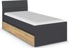 rauch Joel-Extra, Bett, mit 2 Schubladen, Farbe Grau metallic/Eiche Artisan, BxHxT 95x90x209cm Bild 3