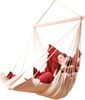 MacaMex Hängesessel SoftChair, FSC™ zertifiziert, gepolstert, wetterfest, Rot-Creme, 170x70 cm Bild 2