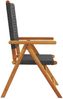 vidaXL Gartenstuhl Verstellbar 6 Stk. Schwarz Poly Rattan Massivholz 3214521 Bild 5