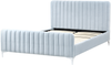 Bett mit Lattenrost Samtstoff LUNAN 140 x 200 cm Hellblau Bild 4