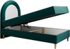 Kinderbett NEST, Boxspringbetten für Kinderzimmer, Jugendbett, Einzelbett mit Matratze 90 x 180 cm - Dunkelgrün Velvet - Topper T25 Bild 5