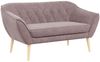 Sofa, Skandinavischer Stil, Holzbeine - PIRS - 2 Sitzer - Rosa - Stoff Bild 2