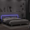 Doppelbett, Bettgestell Modernen mit Kopfteil und LED-Beleuchtung Grau Sonoma 180 x 200 cm d1216e Bild 4