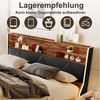 PXloue Funktionsbett Polsterbett, Hydraulisches Doppelbett, mit LED-Leisten, PU, 140x200 Bild 3