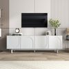 TV-Schrank 175x38x56 cm, 4 Türen mit verstellbaren Einlegeböden, reinweiß, push-to-open,Weiß Bild 2