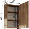 Roomart PUNTO Badmöbel - nur Spiegelschrank - H 60 x B 16 x T 40 cm • Eiche Bild 5